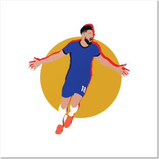 Olivier Giroud Chelsea Champions of Europe 2021 Collage Posters and Art